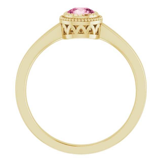 Polished October Solitaire Ring in Gold