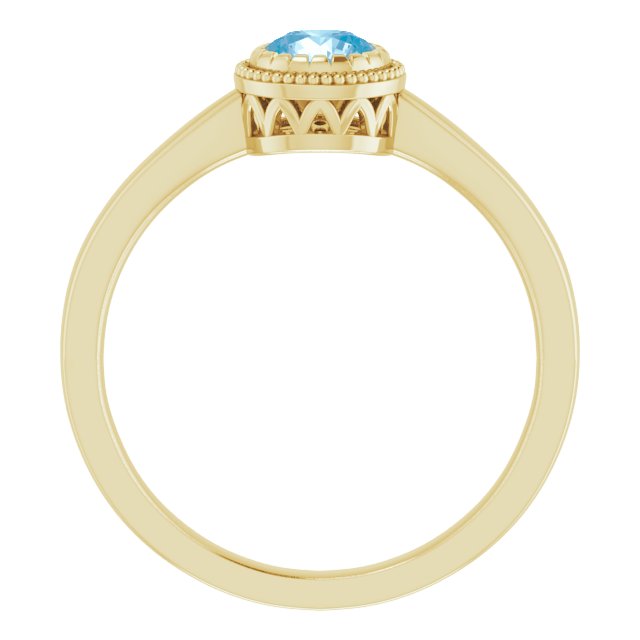 Polished December Solitaire Ring in Gold