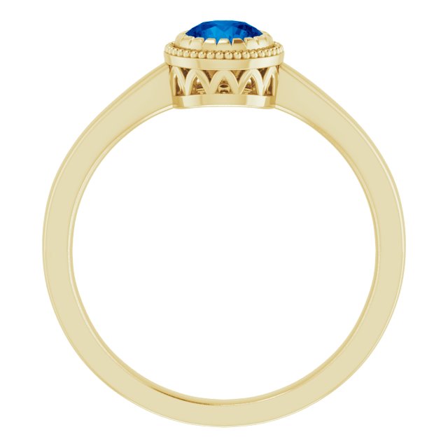 Polished September Solitaire Ring in Gold