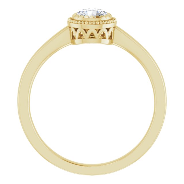 Polished April Solitaire Ring in Yellow Gold