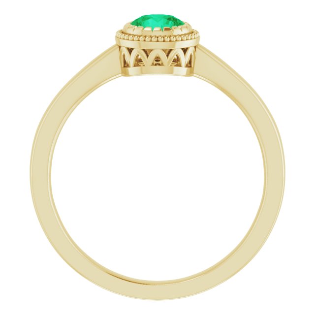 Polished May Solitaire Ring in Gold