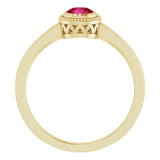Polished July Solitaire Ring in Yellow Gold