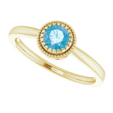 Polished December Solitaire Ring in Gold