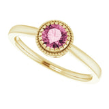 Polished October Solitaire Ring in Gold