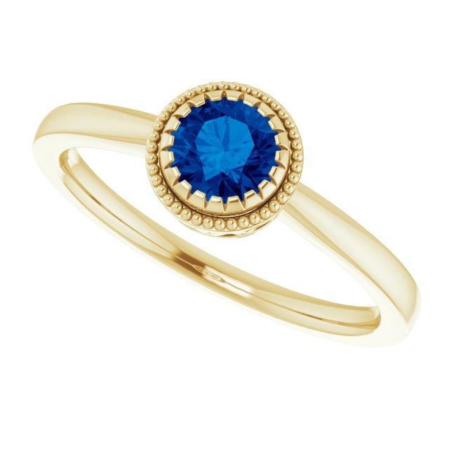 Polished September Solitaire Ring in Gold