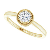Polished April Solitaire Ring in Yellow Gold