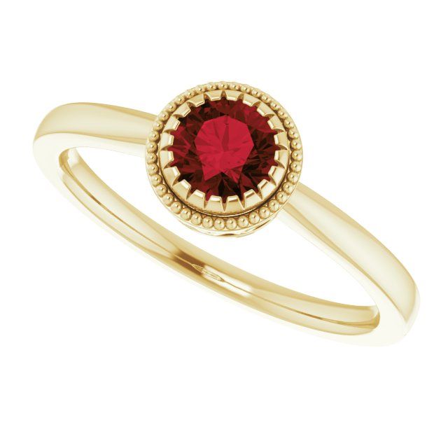 Polished January Solitaire Ring in Gold
