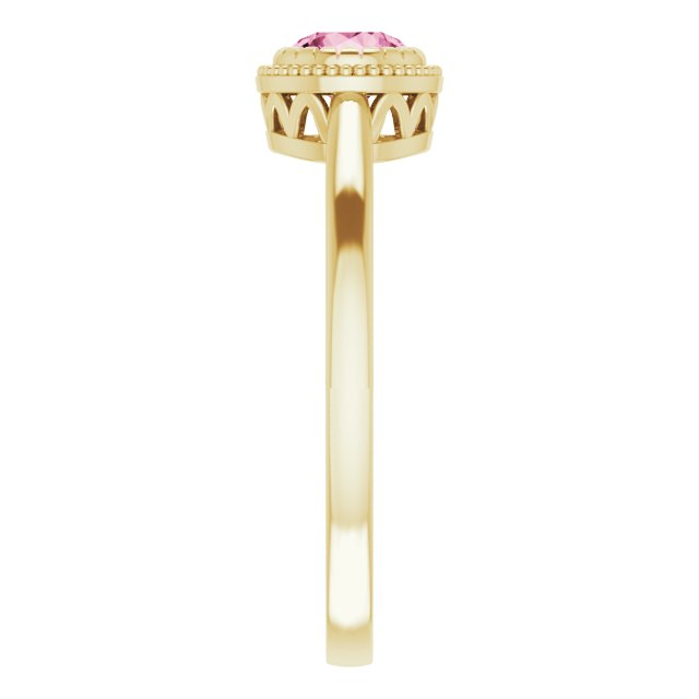 Polished October Solitaire Ring in Gold