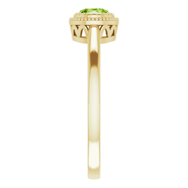 Polished August Solitaire Ring in Yellow Gold