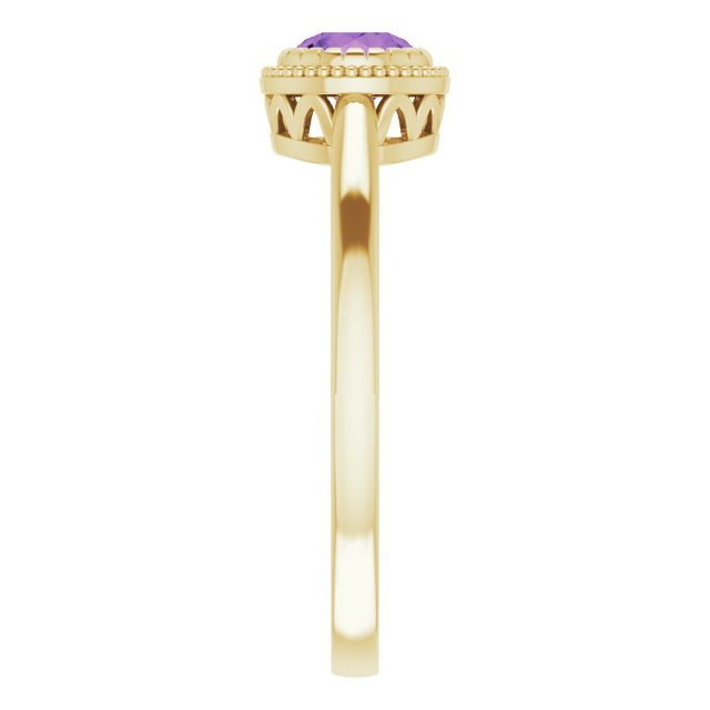 Polished February Solitaire Ring in Gold