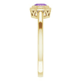 Polished February Solitaire Ring in Gold
