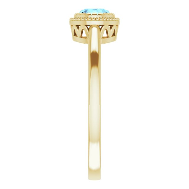 Polished March Solitaire Ring in Gold