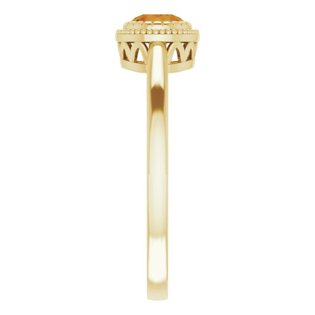 Polished November Solitaire Ring in Yellow Gold