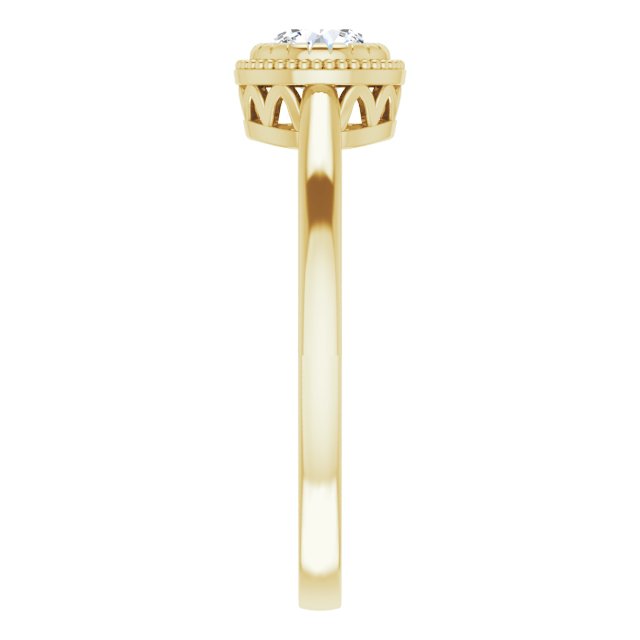 Polished April Solitaire Ring in Yellow Gold