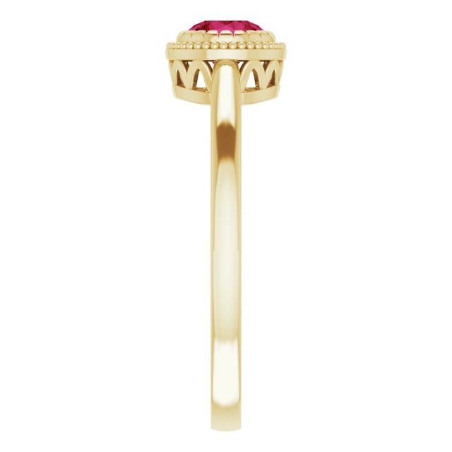 Polished July Solitaire Ring in Yellow Gold