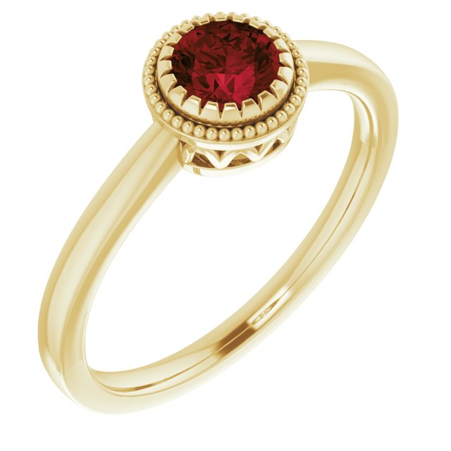 Polished January Solitaire Ring in Gold