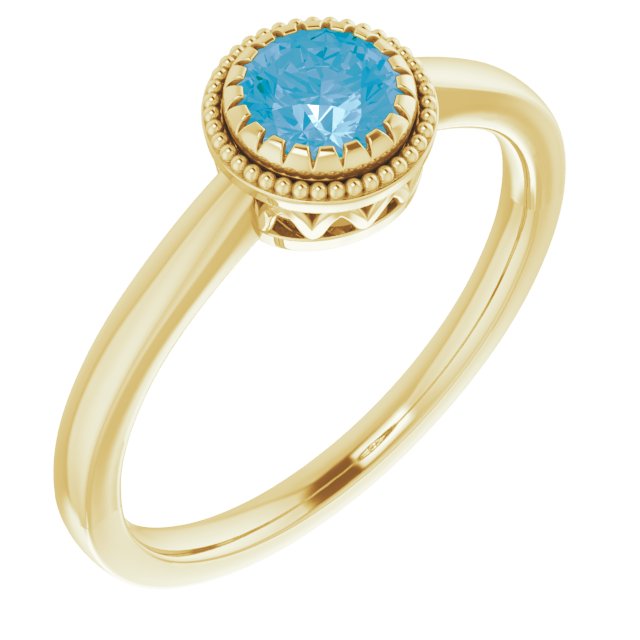 Polished December Solitaire Ring in Gold