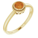 Polished November Solitaire Ring in Yellow Gold