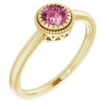 Polished October Solitaire Ring in Gold