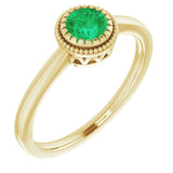 Polished May Solitaire Ring in Gold