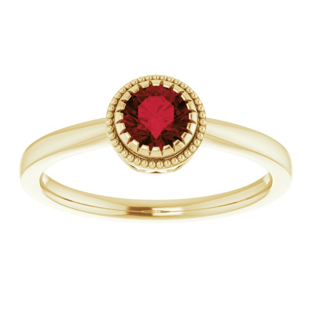 Polished January Solitaire Ring in Gold