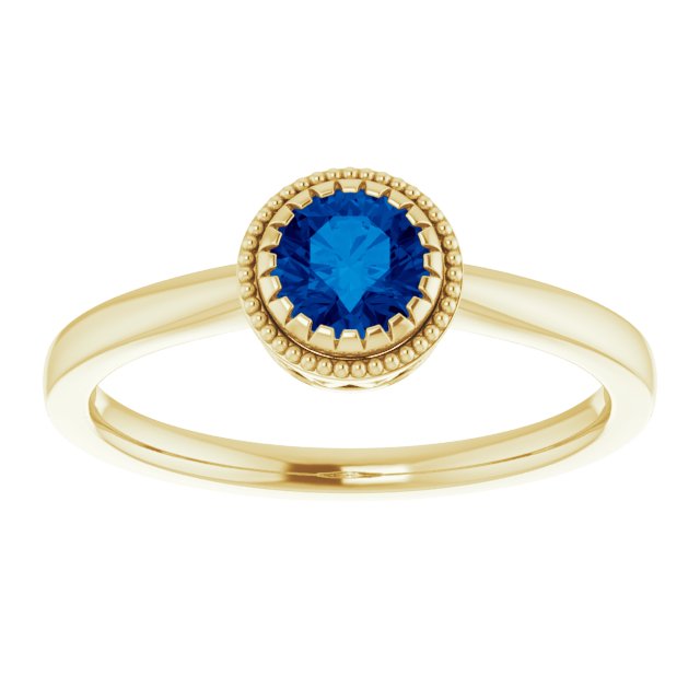 Polished September Solitaire Ring in Gold