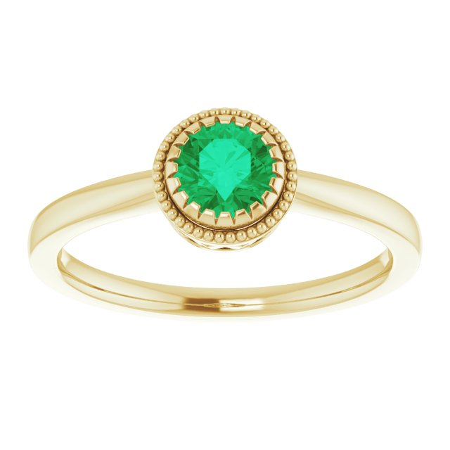 Polished May Solitaire Ring in Gold