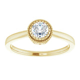 Polished April Solitaire Ring in Yellow Gold