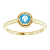 Polished December Solitaire Ring in Gold