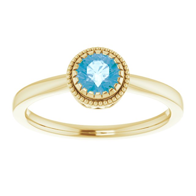 Polished December Solitaire Ring in Gold