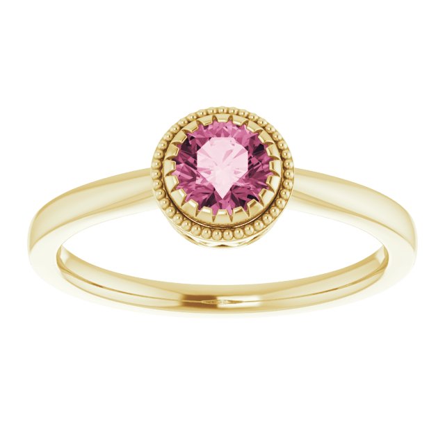 Polished October Solitaire Ring in Gold