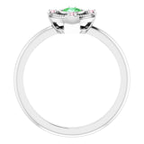 Round Tsavandite Garnet Symbols Ring in Gold and Platinum
