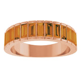 Straight Baguette Citrine Multi Stone Ring in Gold and Platinum