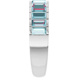 Straight Baguette Sky Blue Topaz Multi Stone Ring in Platinum