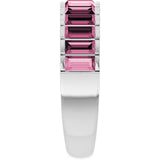 Straight Baguette Pink Tourmaline Multi Stone Ring in Platinum