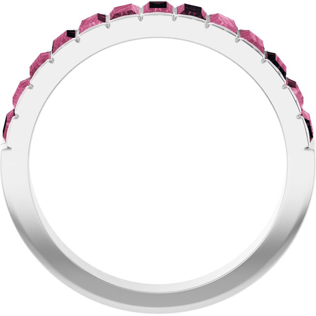 Straight Baguette Pink Tourmaline Multi Stone Ring in Gold