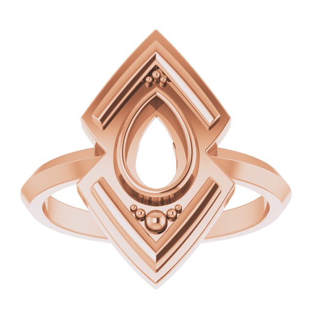 Pear Black Onyx Cabochon Ring in Gold and Platinum