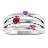 Round Multi-Gemstone Multi Stone Ring in Gold and Platinum | n/a