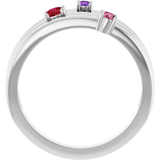 Round Multi-Gemstone Multi Stone Ring in Gold and Platinum | n/a