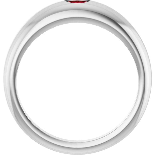 Oval Ruby Solitaire Ring in Gold and Platinum