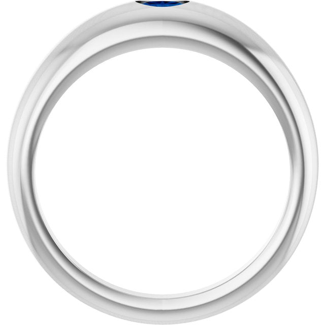 Oval Blue Sapphire Solitaire Ring in Gold and Platinum