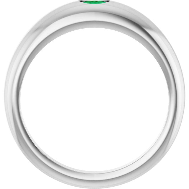 Oval Emerald Solitaire Ring in Gold and Platinum