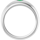 Oval Emerald Solitaire Ring in Gold and Platinum