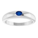 Oval Blue Sapphire Solitaire Ring in Gold and Platinum