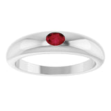 Oval Ruby Solitaire Ring in Gold and Platinum