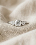 3 Stone Round Cut Lab Diamond Ring 0.50ct in 925 Silver