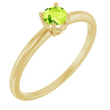 Round Peridot Youth Ring in Gold