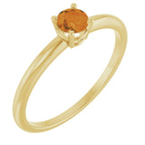 Round Citrine Youth Ring in Gold