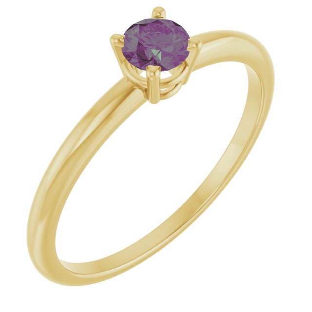 Round Lab-Grown Alexandrite Youth Ring in Gold