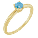 Round Swiss Blue Topaz Youth Ring in Gold
